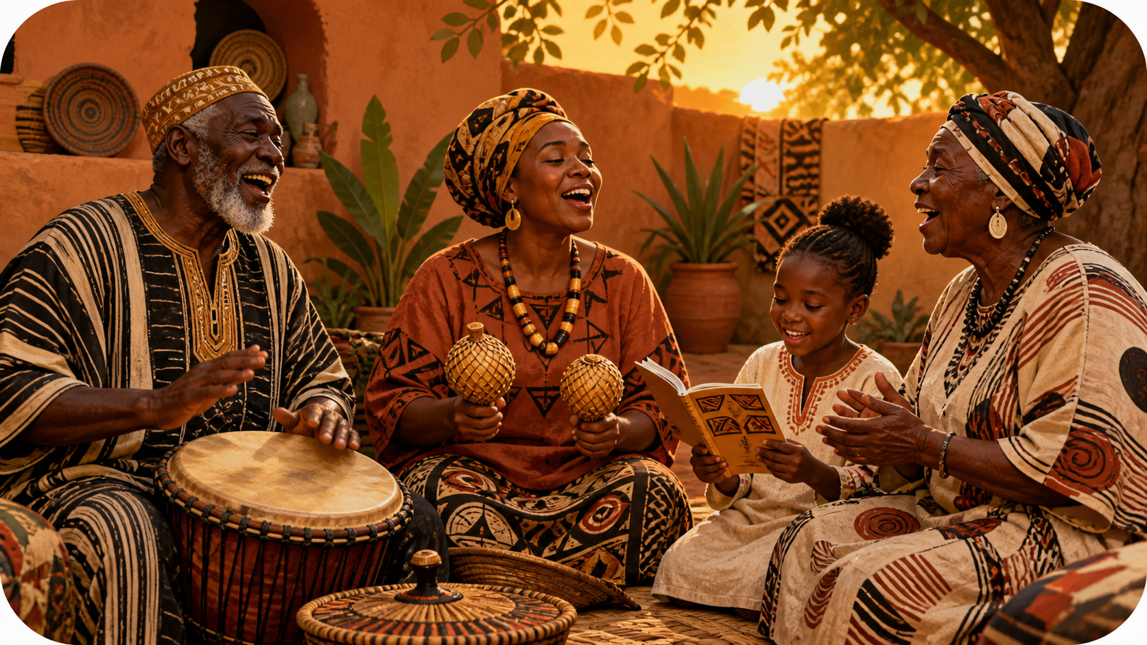 A community learning traditional songs together